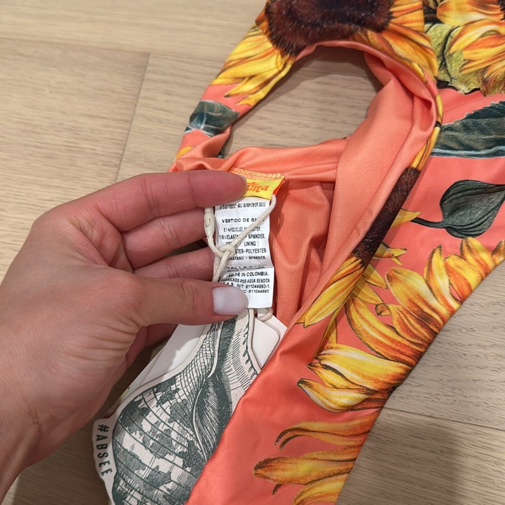 Agua Bendita Sunflower Print One Piece Swimsuit - Picture 3 of 5